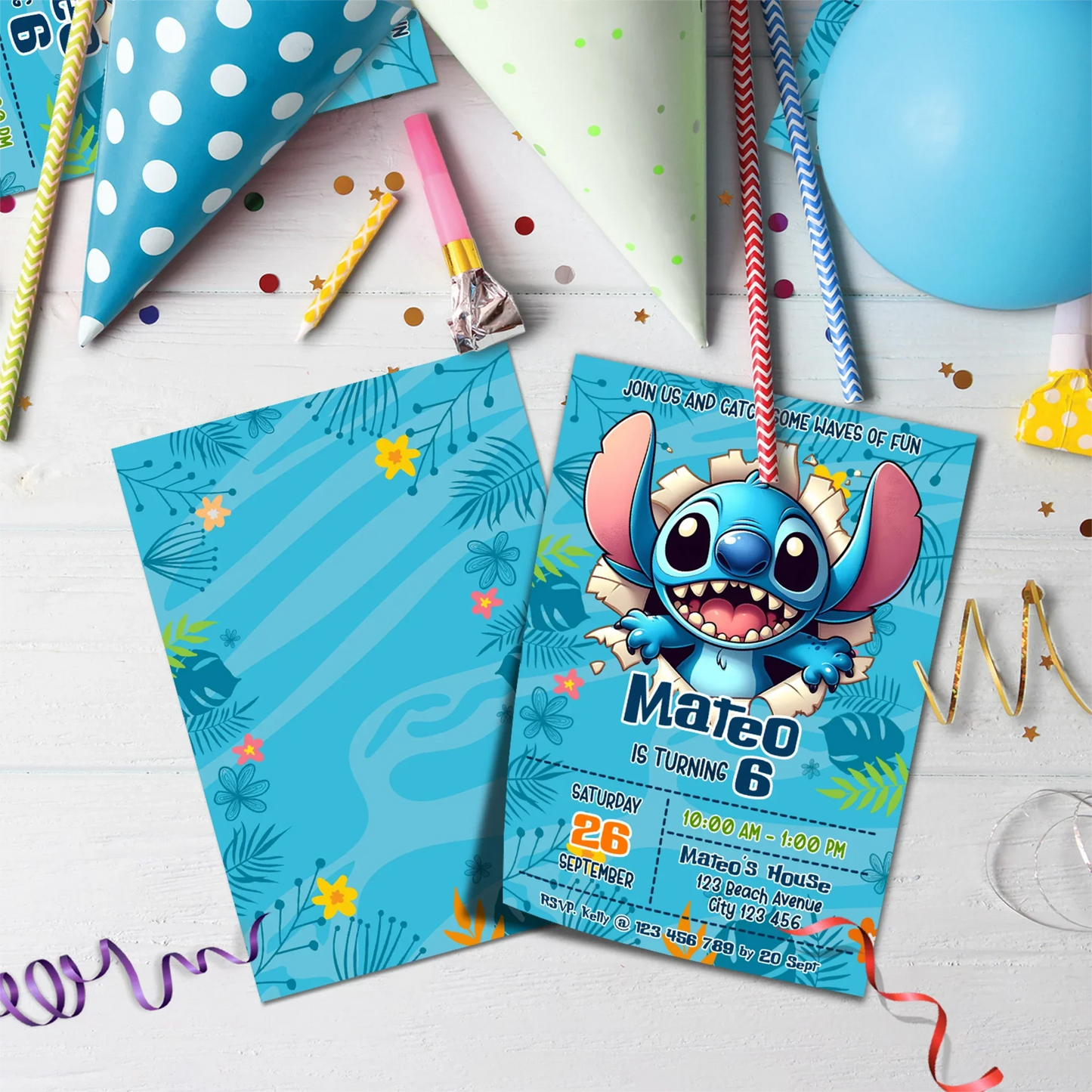 Lilo & Stitch Birthday Decorations, Disney Stitch Party Supplies, Stitch Birthday Themed, Stitch Movie Digital Template, Editable Stitch Image SVG PNG