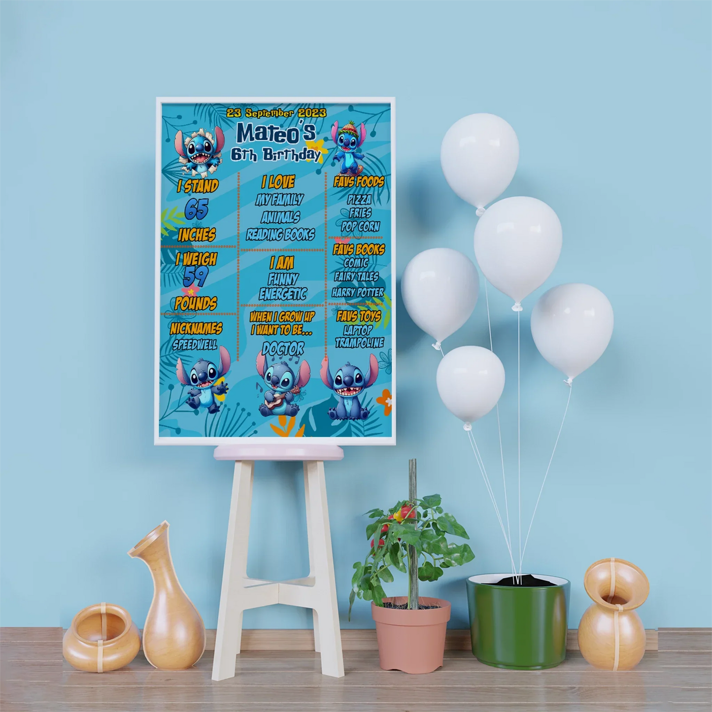 Lilo & Stitch Birthday Decorations, Disney Stitch Party Supplies, Stitch Birthday Themed, Stitch Movie Digital Template, Editable Stitch Image SVG PNG