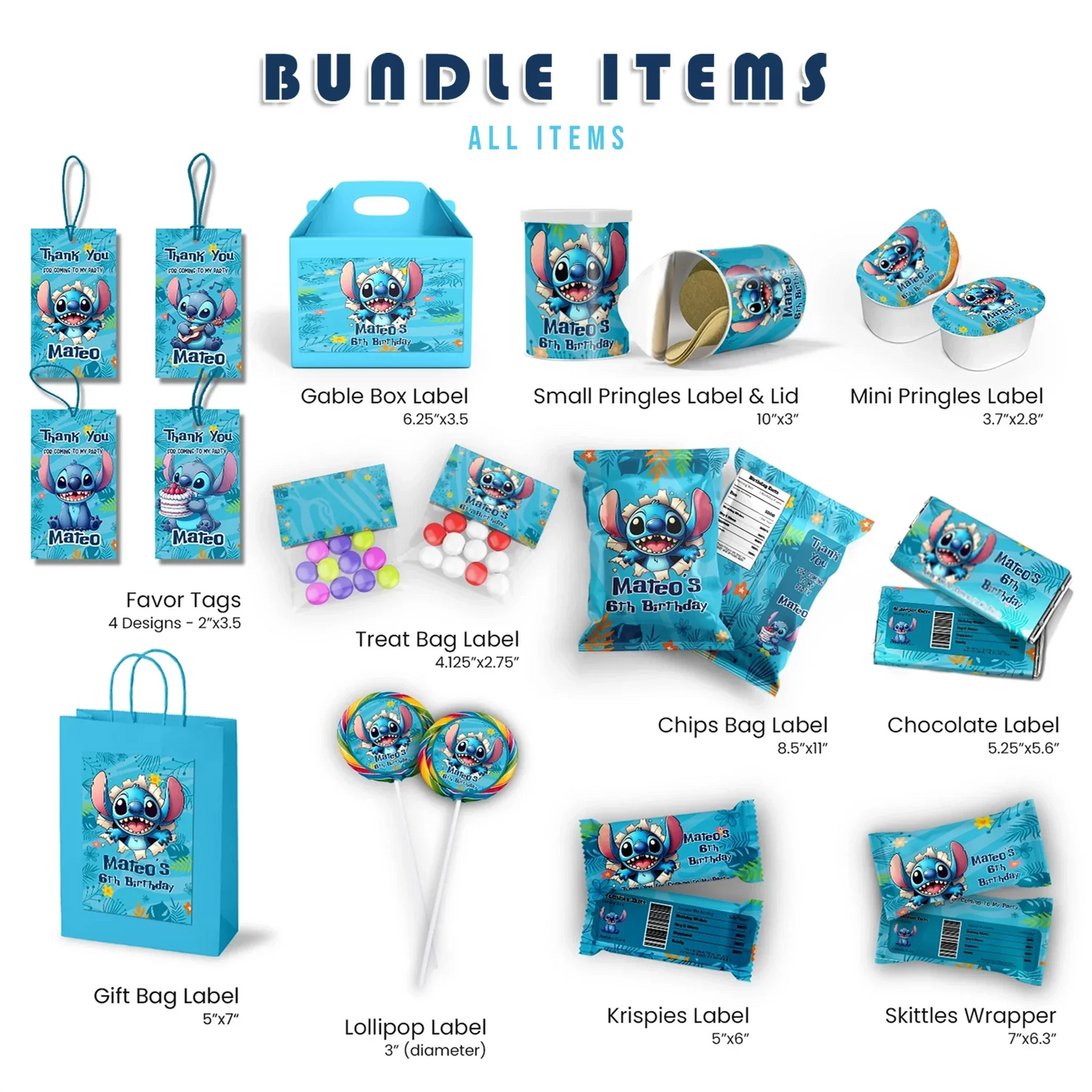 Lilo & Stitch Birthday Decorations, Disney Stitch Party Supplies, Stitch Birthday Themed, Stitch Movie Digital Template, Editable Stitch Image SVG PNG