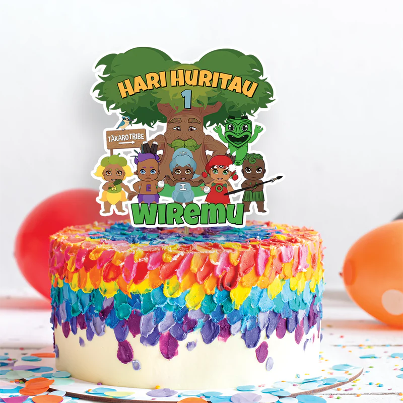 Takaro Tribe Birthday Decorations, Maori series Party Supplies, Te Reo Maori Themed, Hari Huritau Digital Template, Editable Takaro Tribe Image SVG PNG
