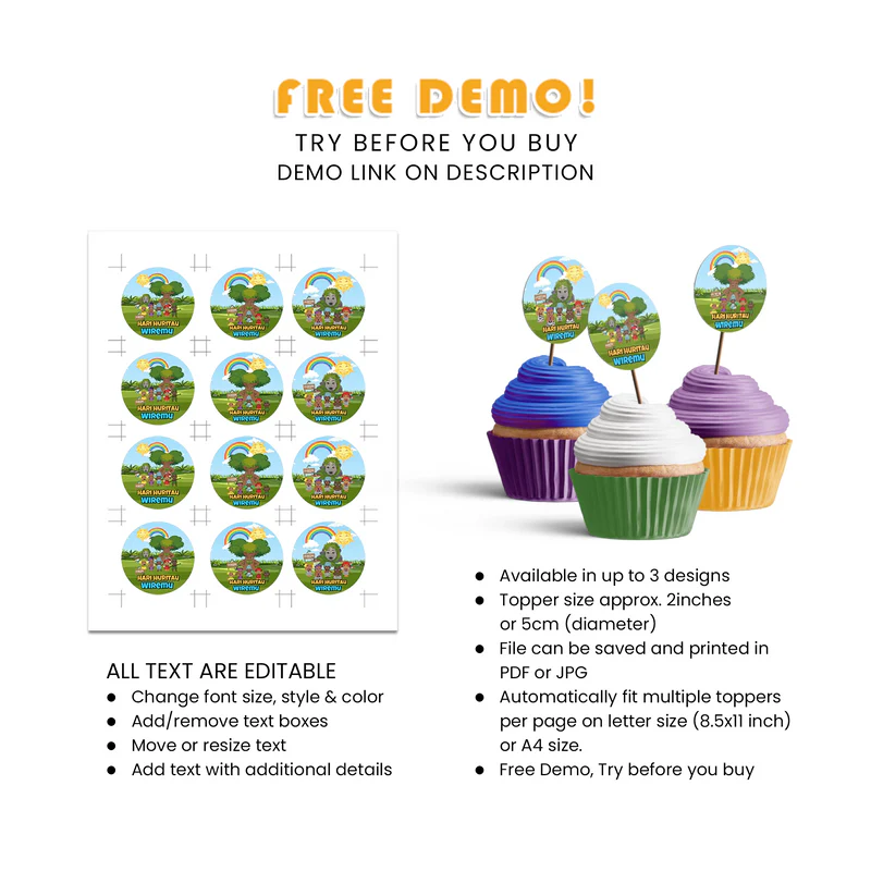 Takaro Tribe Cupcakes Toppers Custom Party Dessert Decorations