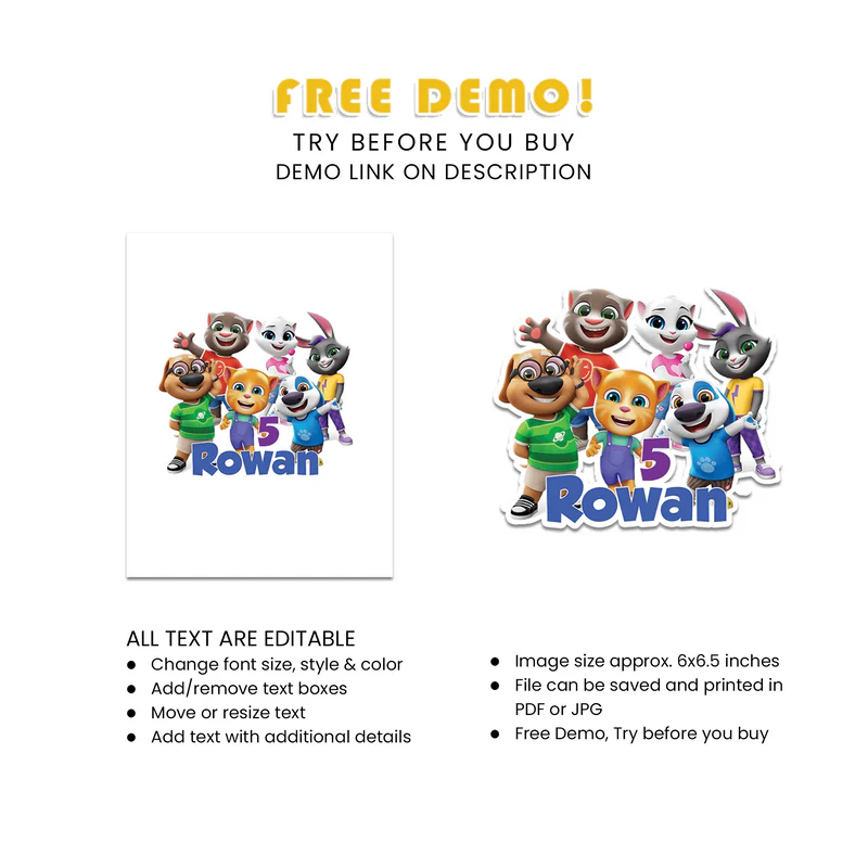 Best Talking Tom Personalized Cake Toppers for Birthday
