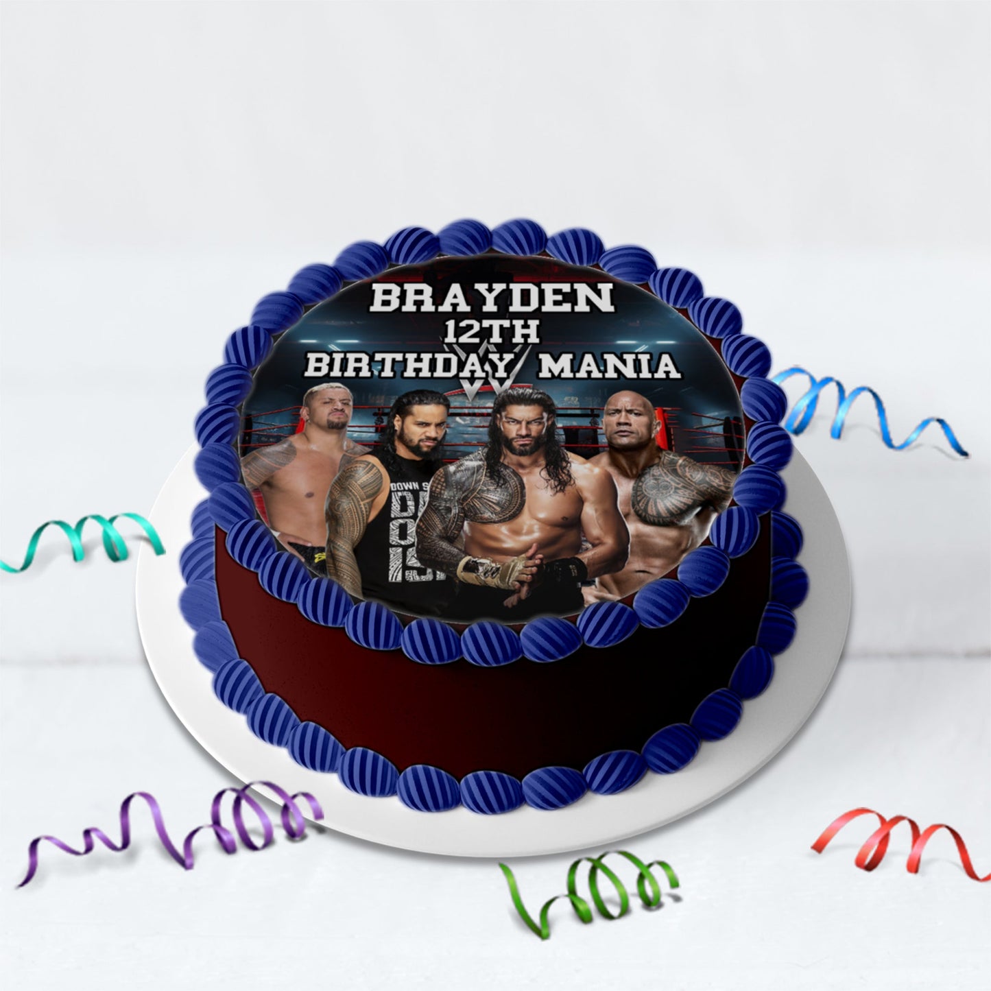 WWE WrestleMania Birthday Decorations, Smackdown Party Supplies, Royal Rumble Themed, The Bloodline Digital Template, Editable WWE The Bloodline Image SVG PNG