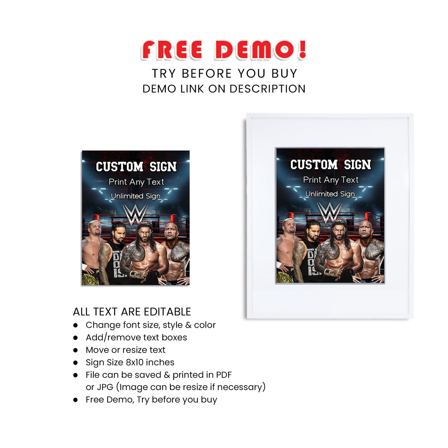 Custom WWE The Bloodline Sign - Perfect for Wrestling-Themed Parties