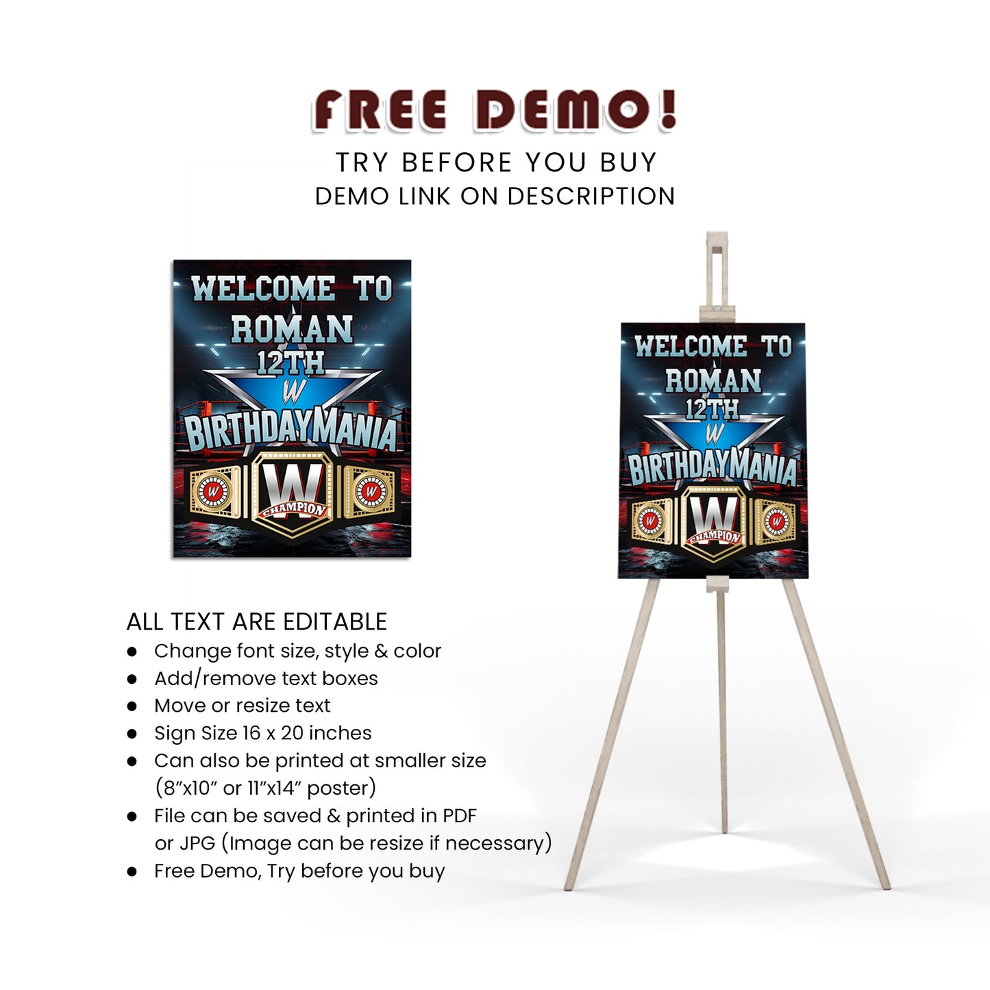 Welcome to Birthday Mania Sign - Make Your Guests Feel Welcome
