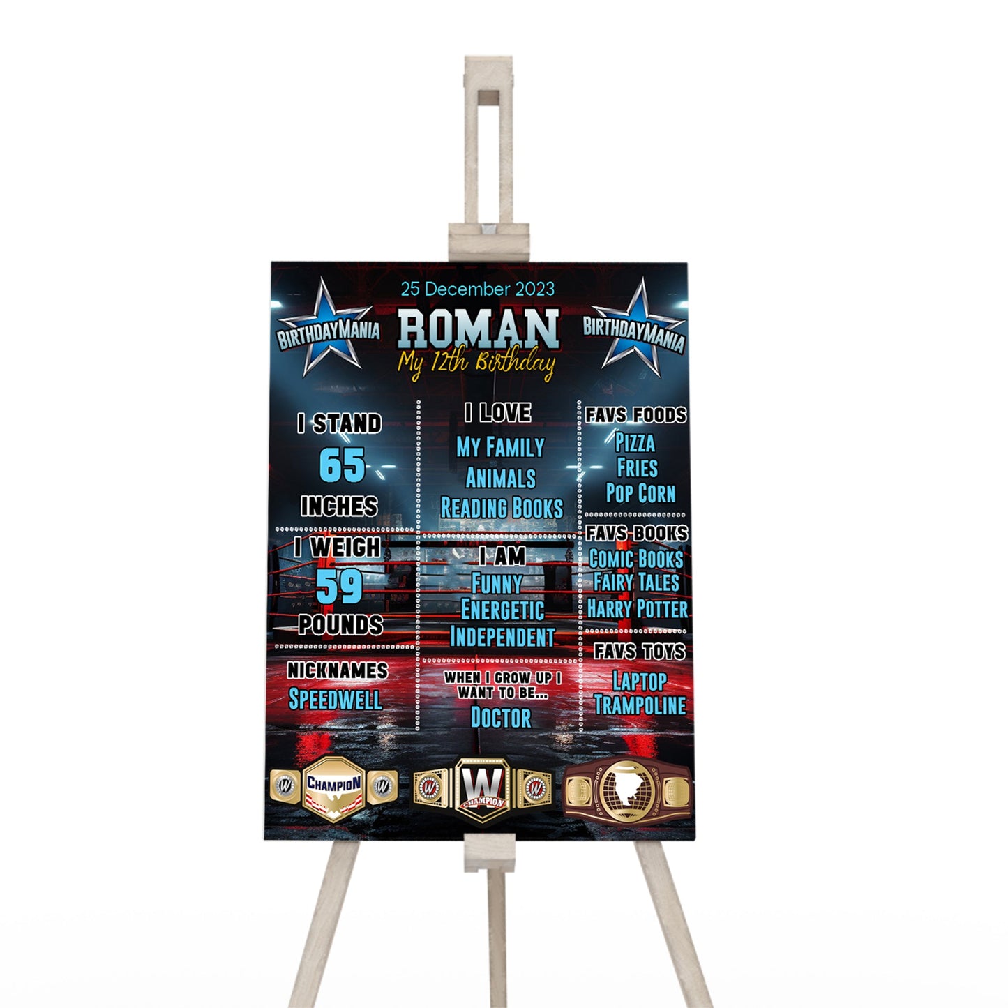 WWE Birthday Mania themed milestone poster