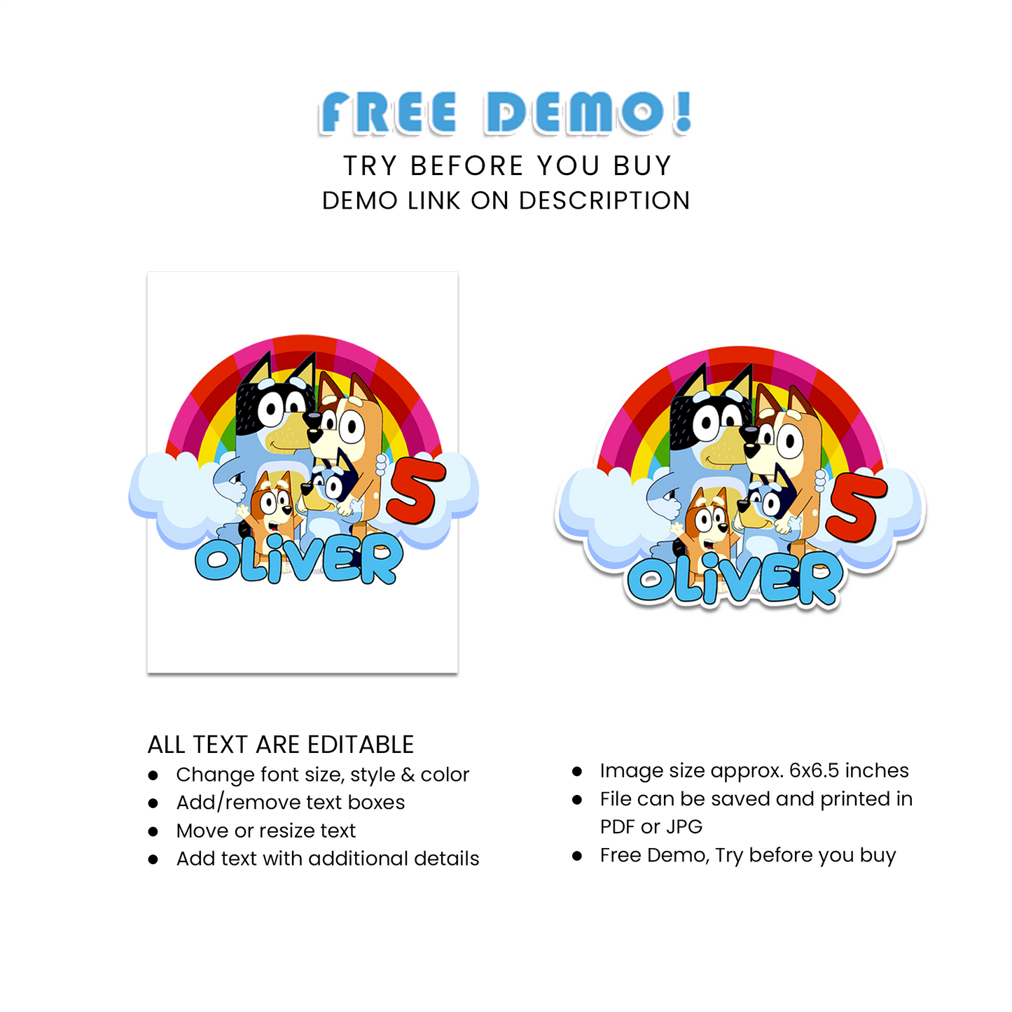 Bluey Personalized Cake Toppers : Add a Touch of Fun to Your Celebration