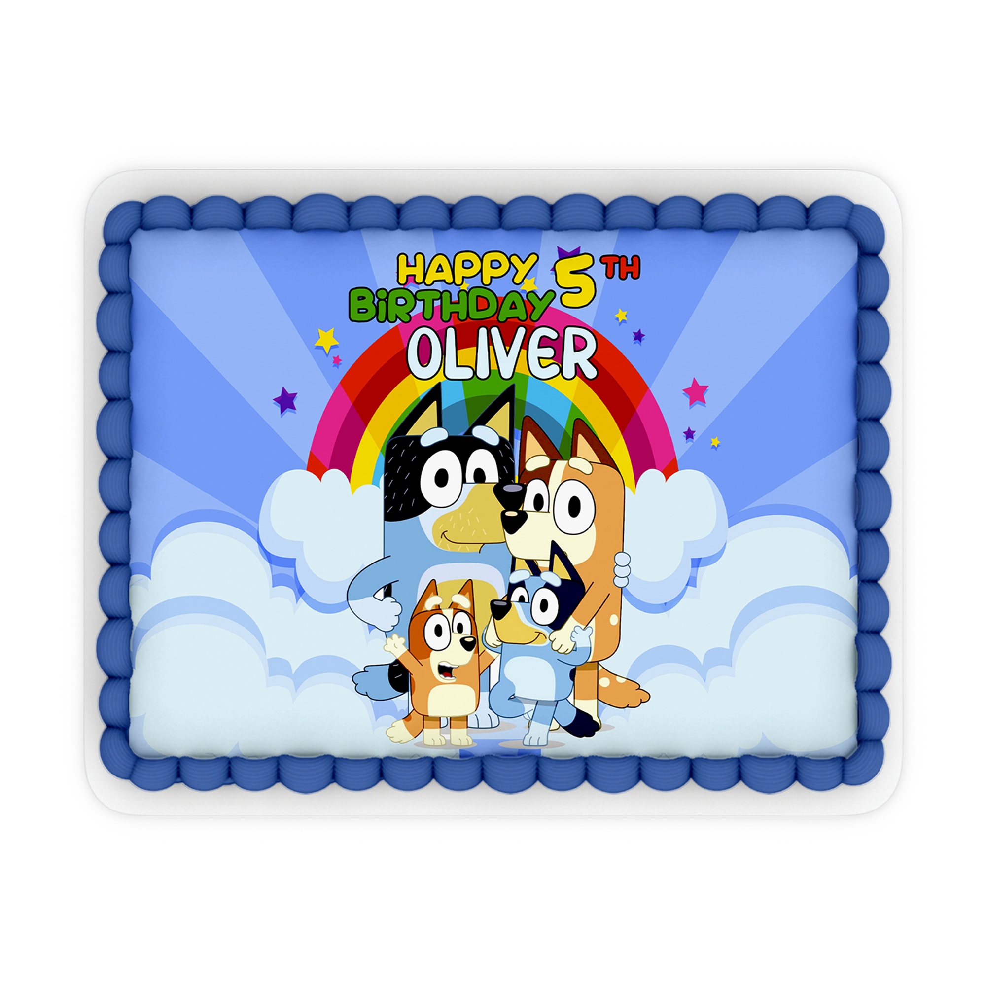 Rectangle Bluey Personalized Cake Images Bring the Fun of Bluey to Y