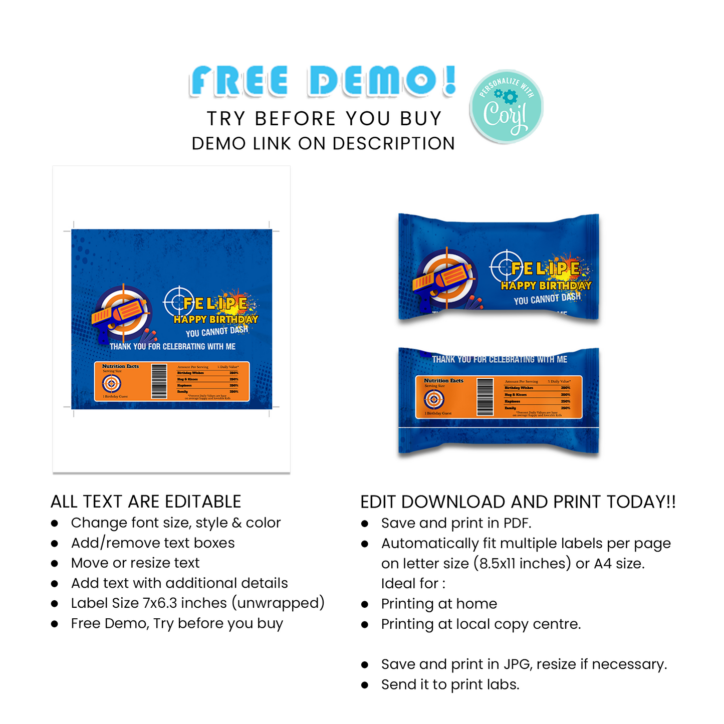 Taste the Rainbow: Dart Gun Skittles Label for Colorful Candies