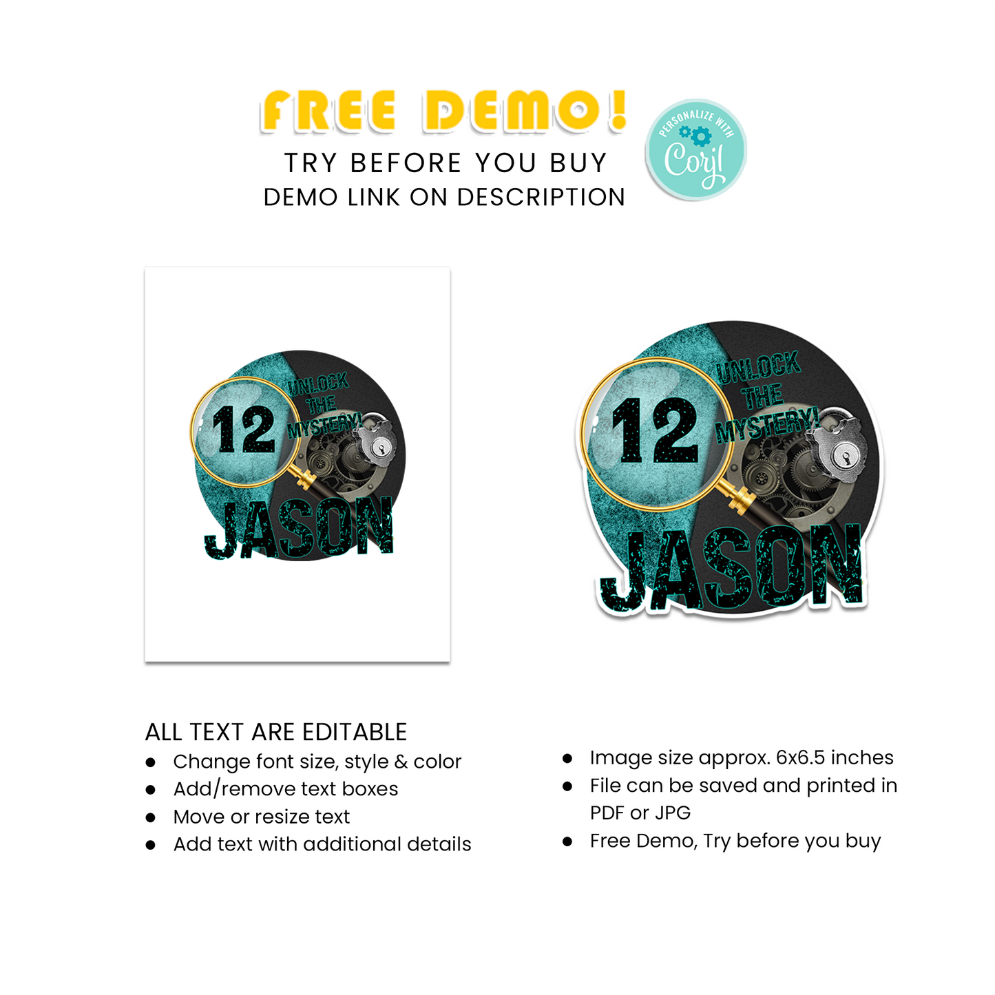 Unique & Customizable Cake Toppers for Your Escape Room Themed Party