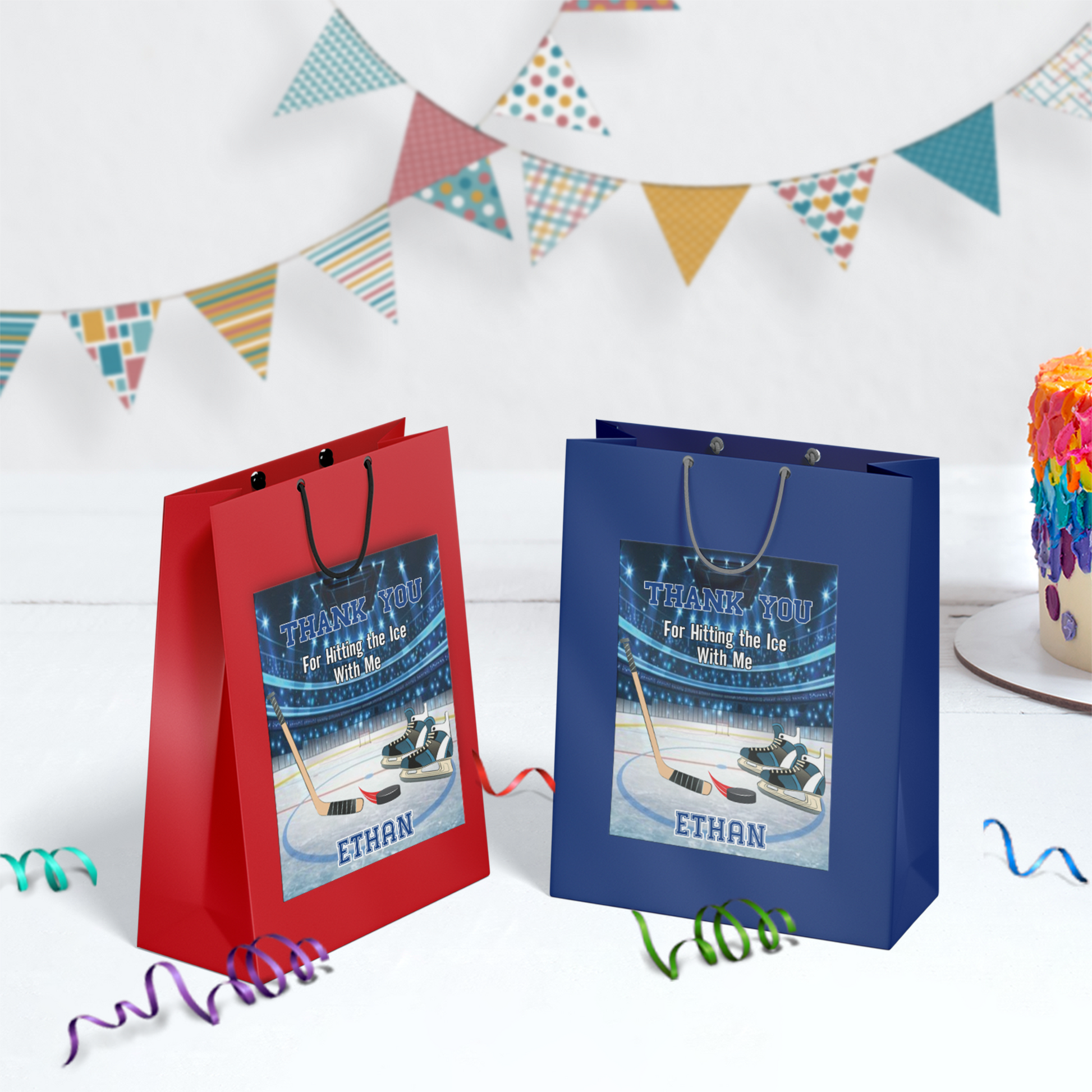 Gift bag label with a Formula One theme