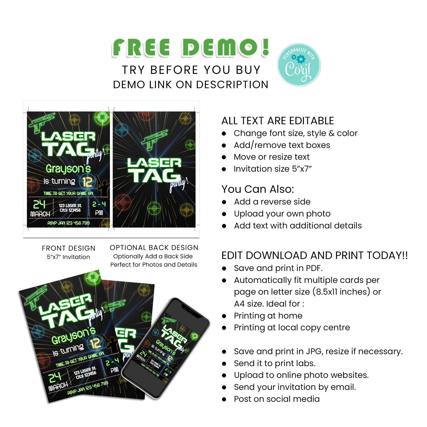 Invite Guests in Style with Our Personalized Birthday Card Invitations - Perfect for Any Age!