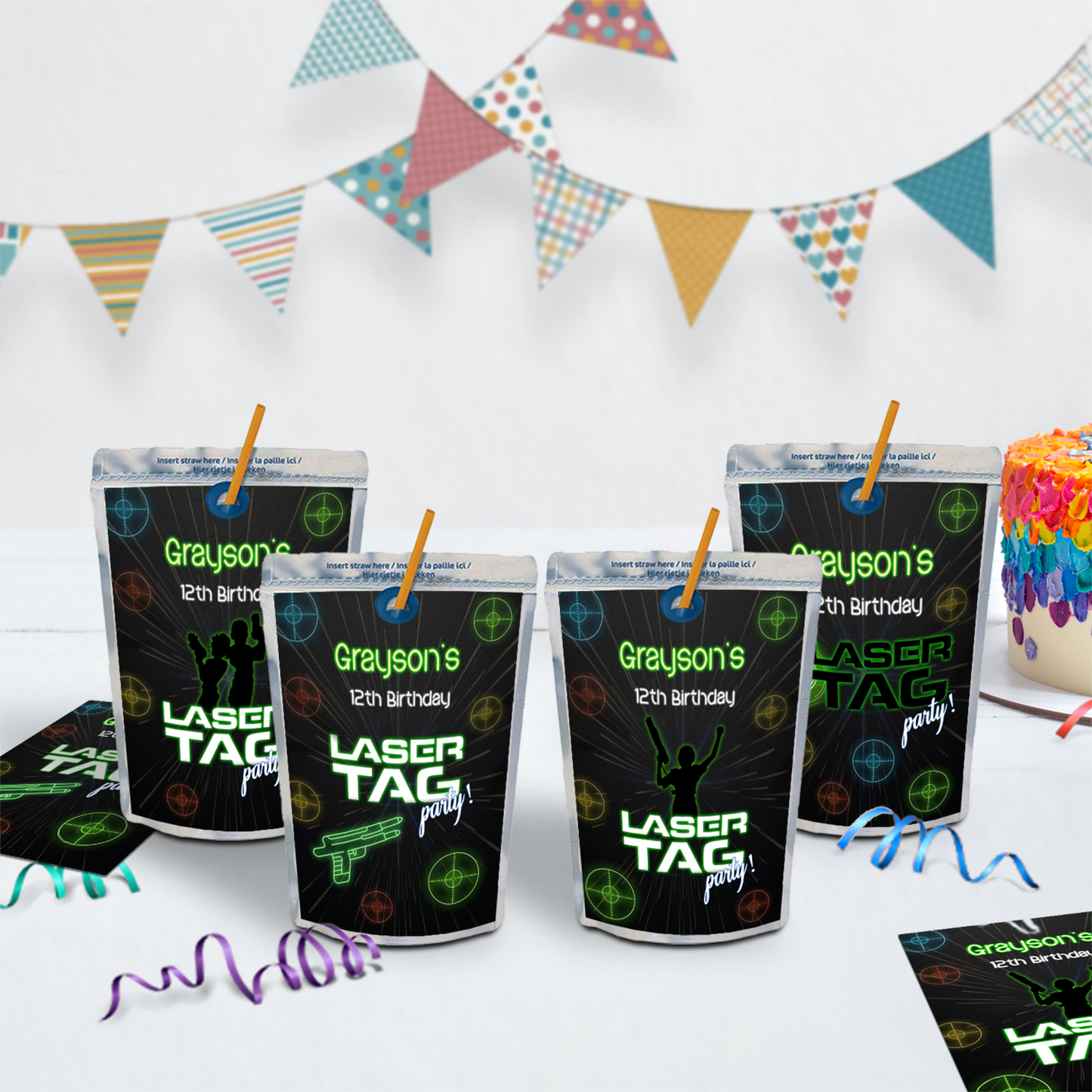 Caprisun Label/Juice Pouch Label for a Laser Tag event