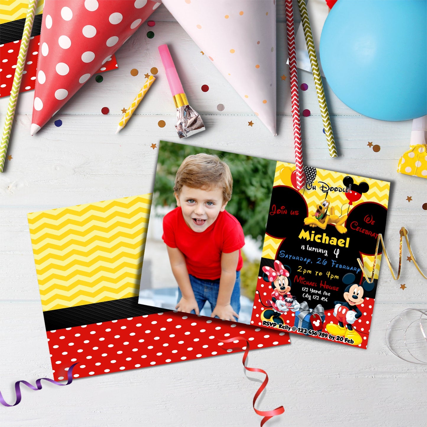 Mickey & Minnie Mouse Birthday Decorations, Disney Party Supplies, Mickey Mouse Themed, Minnie Mouse Digital Template, Editable Mickey & Minnie Mouse Image SVG PNG