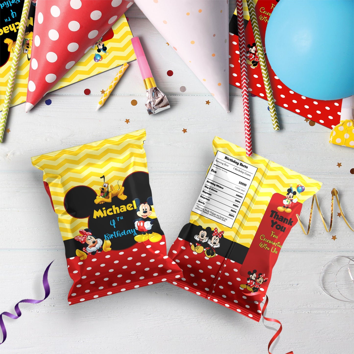 Mickey & Minnie Mouse Birthday Decorations, Disney Party Supplies, Mickey Mouse Themed, Minnie Mouse Digital Template, Editable Mickey & Minnie Mouse Image SVG PNG