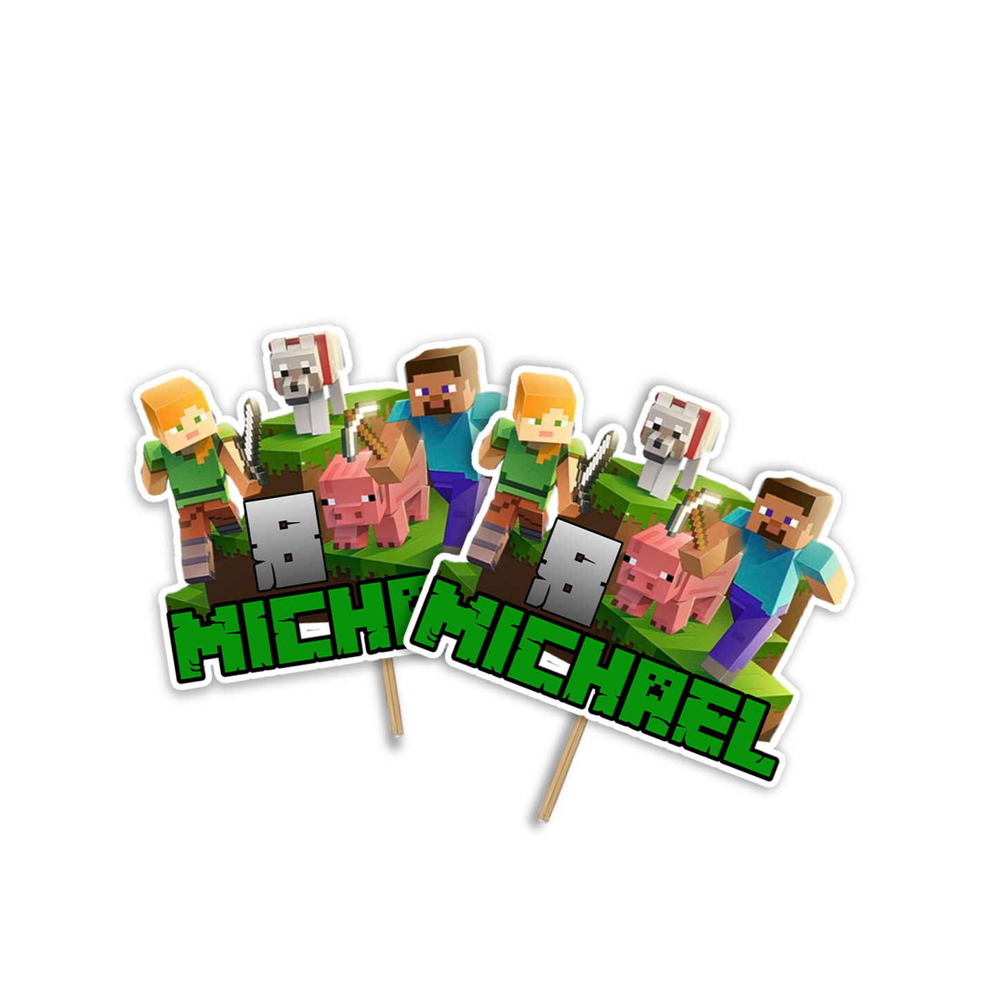 Minecraft Personalized Cake Toppers for a unique party
