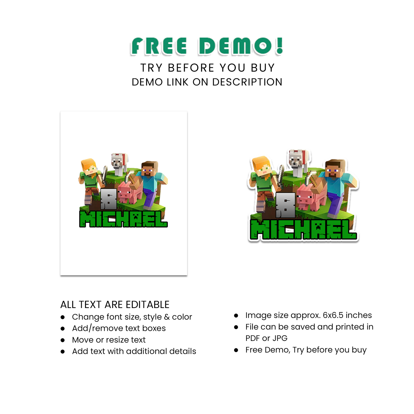 Minecraft Personalized Cake Toppers : Bring the Adventure to Your Party