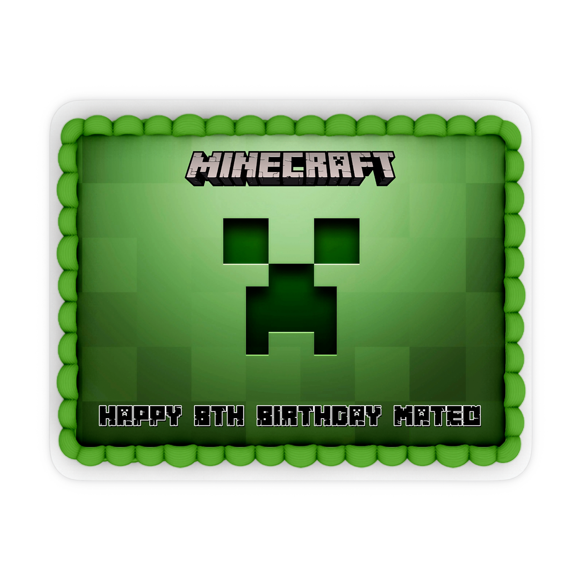 Rectangle Minecraft Personalized Cake Images Level Up Your Party wit