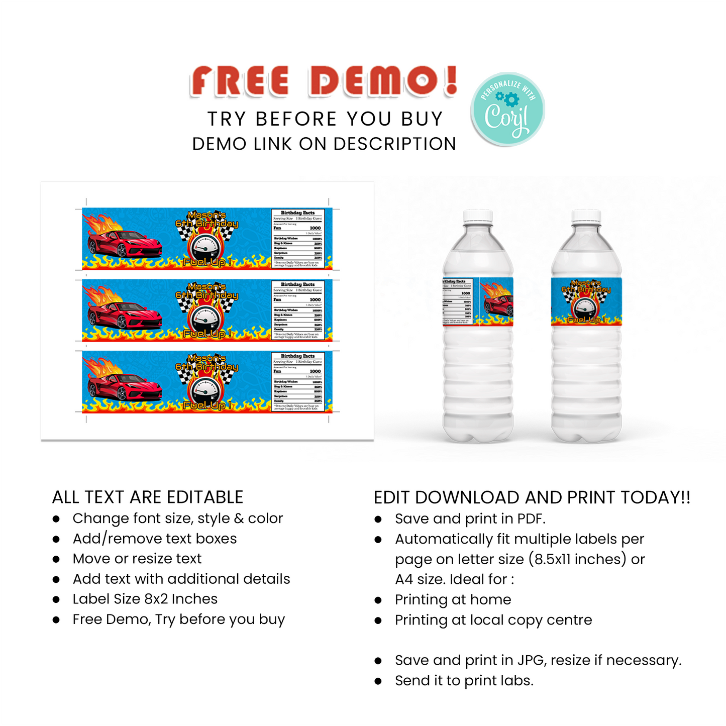 Keep Your Guests Hydrated in Style, Add a Personal Touch with Our Water Bottle Label