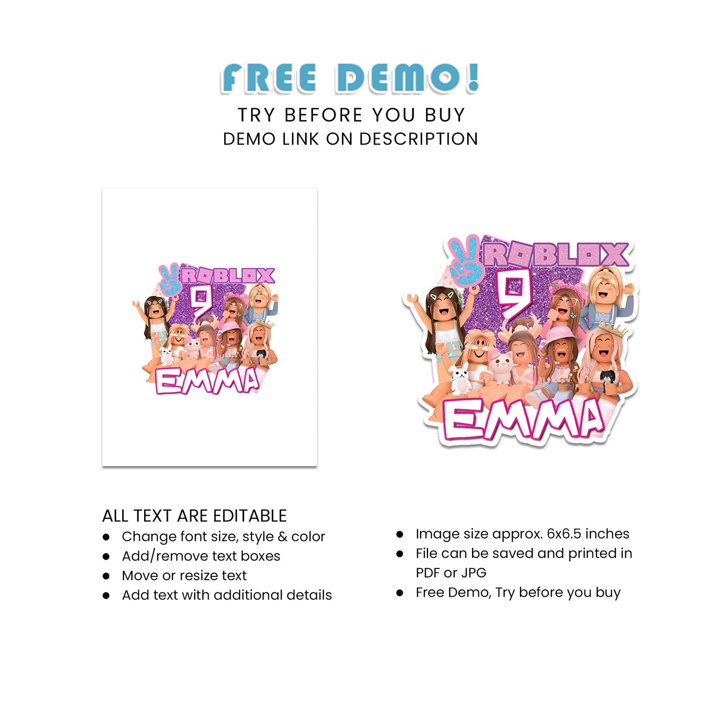 Roblox Themed Personalized Cake Toppers - Perfect for Birthday Parties and Special Events