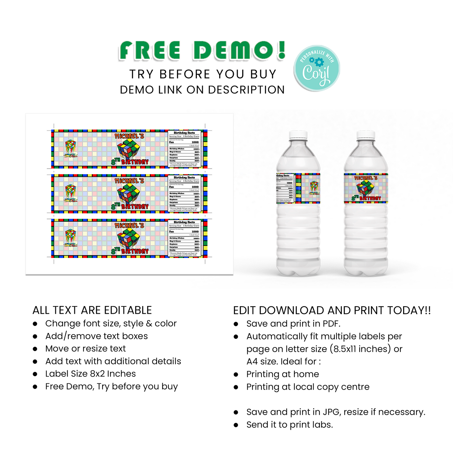 Keep Your Guests Hydrated in Style, Add a Personal Touch with Our Water Bottle Label