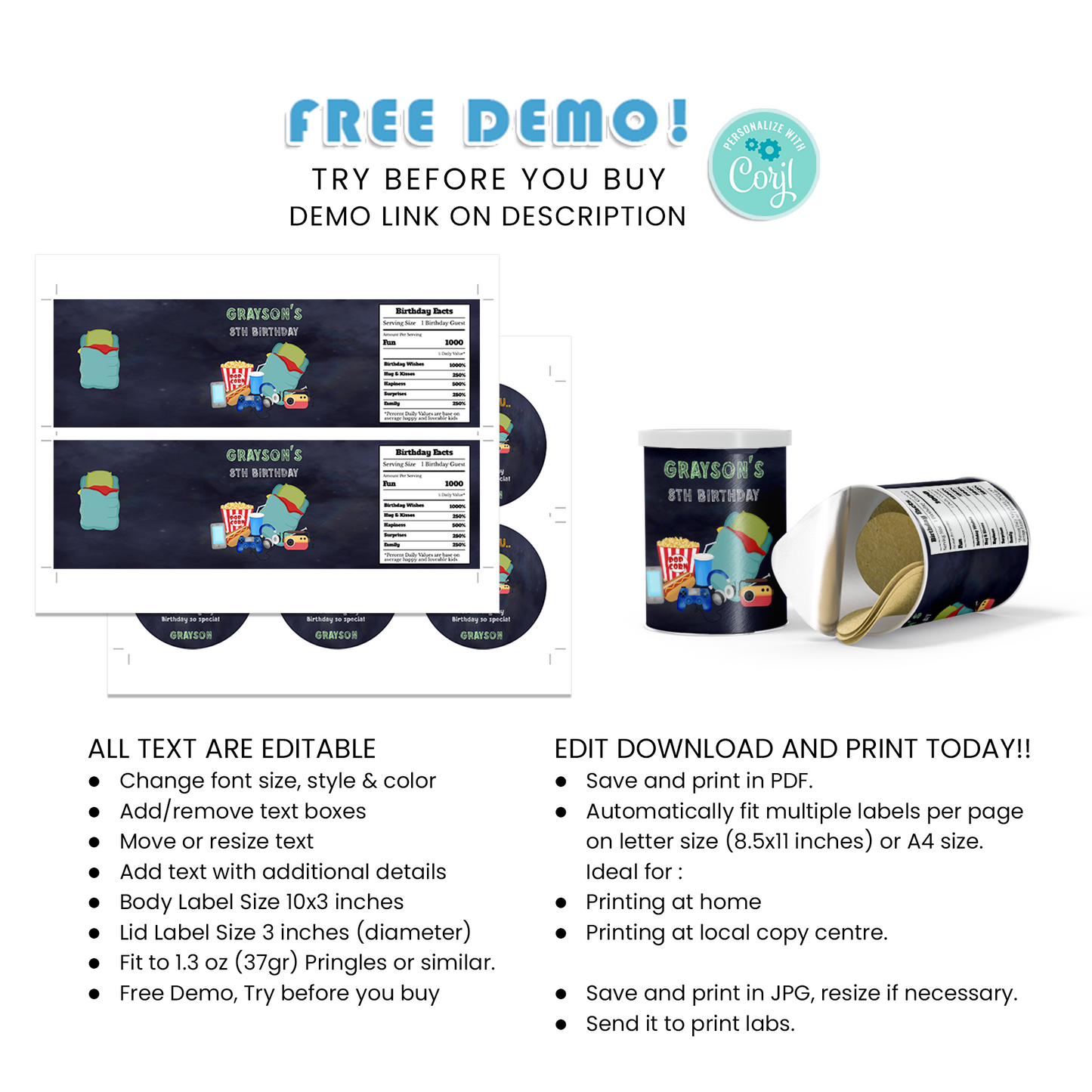 Sleepover Party: Add a Fun Twist to Your Party with Our Sleepover Small Pringles Labels - Customizable and Unique!