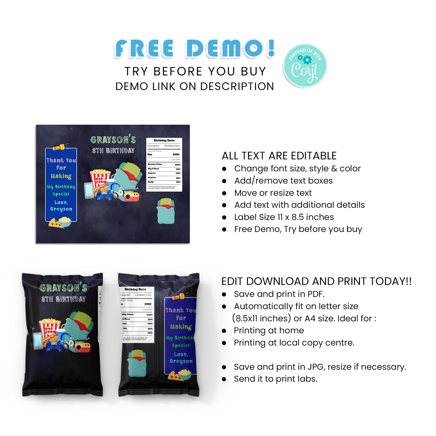 Sleepover Party: Add a Personal Touch to Your Party with Our Sleepover Chips Bag Labels - Unique and Customizable!