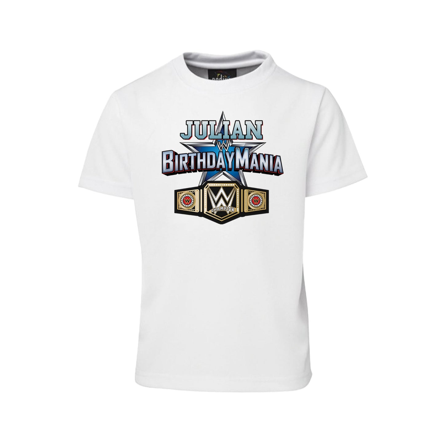 WWE Birthday Mania themed sublimation t-shirt