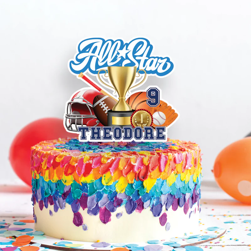 All Star Sports Birthday Decorations, MVP Sport Party Supplies, Sport Star Themed, All Star Digital Template, Editable All Star Sports Image SVG PNG
