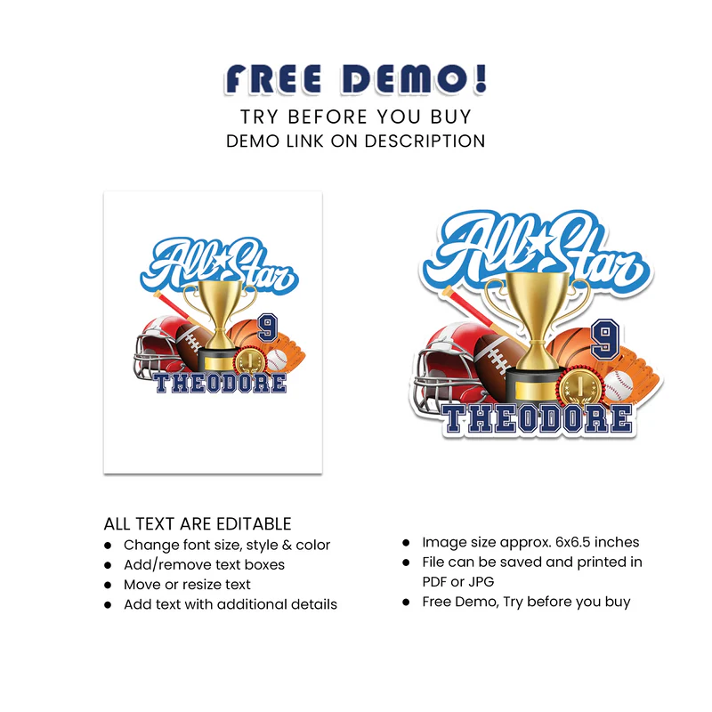 Buy All Star Sports Personalized Cake Toppers