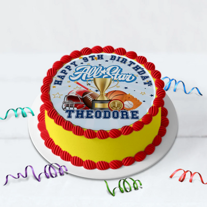 All Star Sports Birthday Decorations, MVP Sport Party Supplies, Sport Star Themed, All Star Digital Template, Editable All Star Sports Image SVG PNG