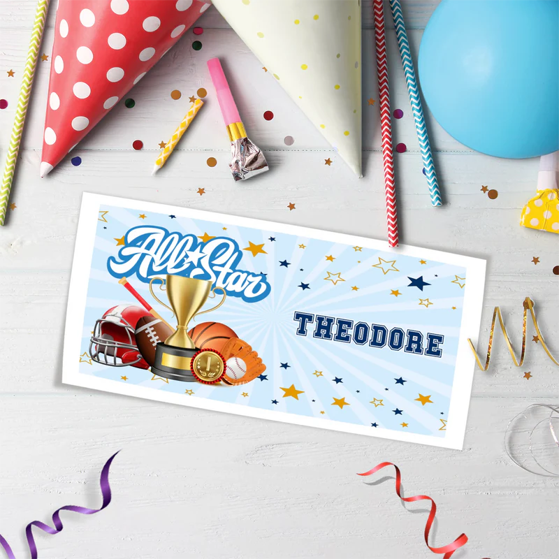 All Star Sports Birthday Decorations, MVP Sport Party Supplies, Sport Star Themed, All Star Digital Template, Editable All Star Sports Image SVG PNG