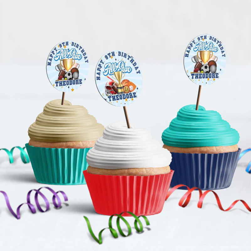 All Star Sports Birthday Decorations, MVP Sport Party Supplies, Sport Star Themed, All Star Digital Template, Editable All Star Sports Image SVG PNG