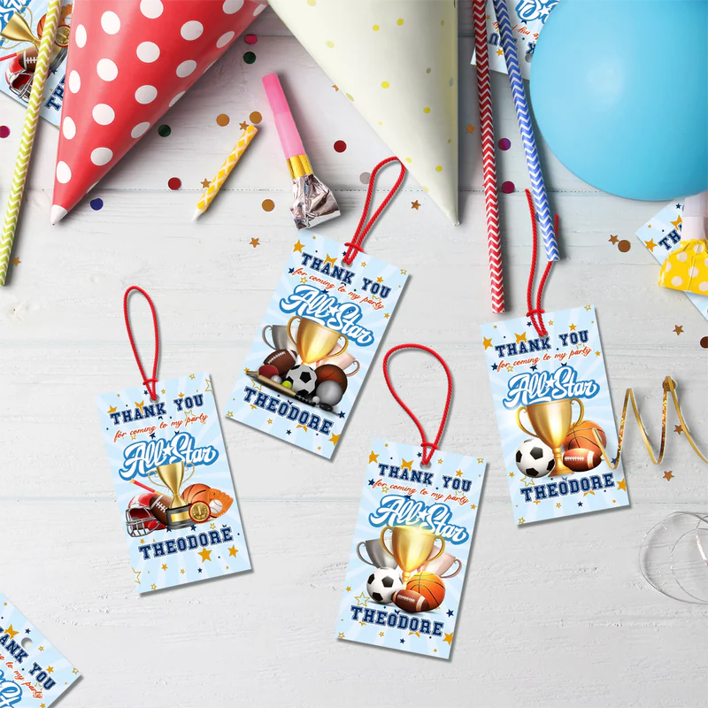 All Star Sports Birthday Decorations, MVP Sport Party Supplies, Sport Star Themed, All Star Digital Template, Editable All Star Sports Image SVG PNG