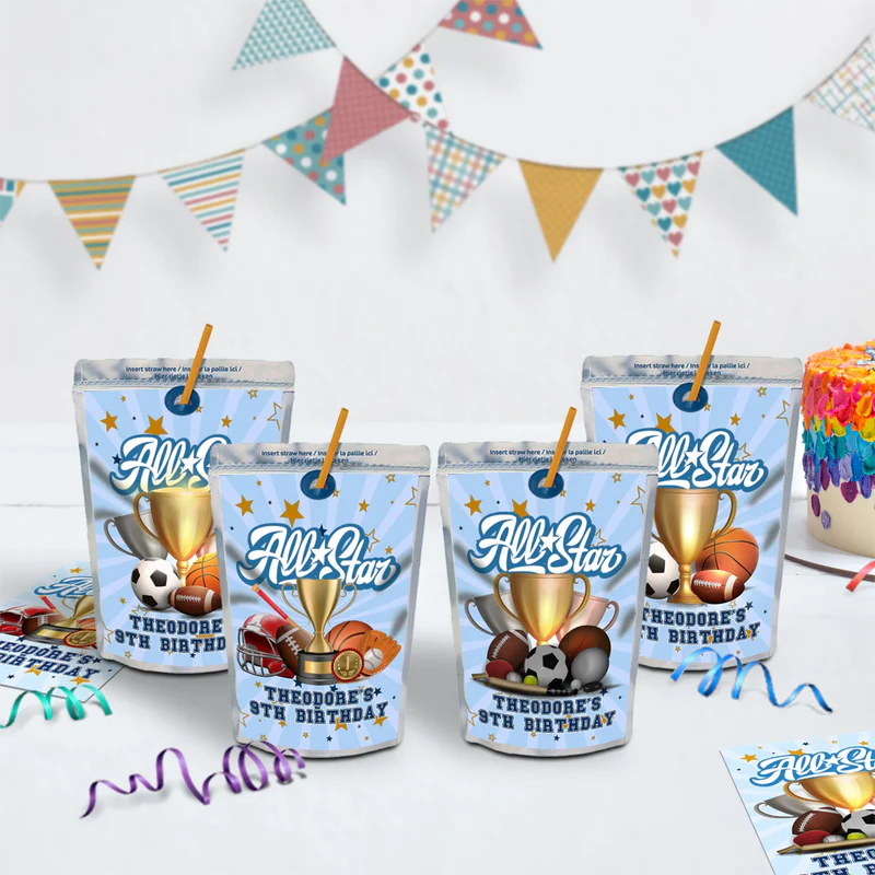 All Star Sports Birthday Decorations, MVP Sport Party Supplies, Sport Star Themed, All Star Digital Template, Editable All Star Sports Image SVG PNG