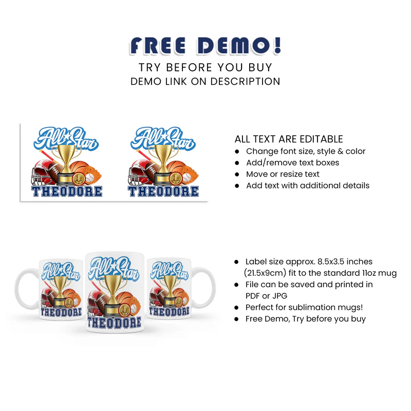 Custom All Star Sports Sublimation Mug