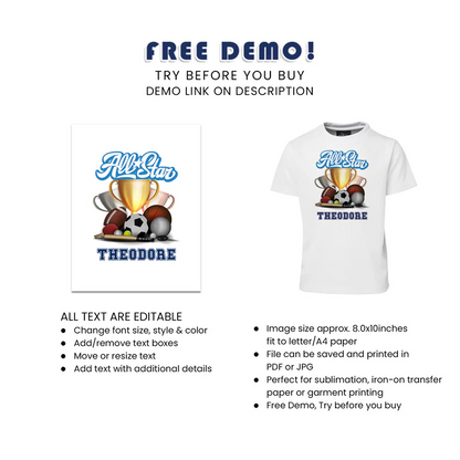 Buy All Star Sports Sublimation T-Shirt