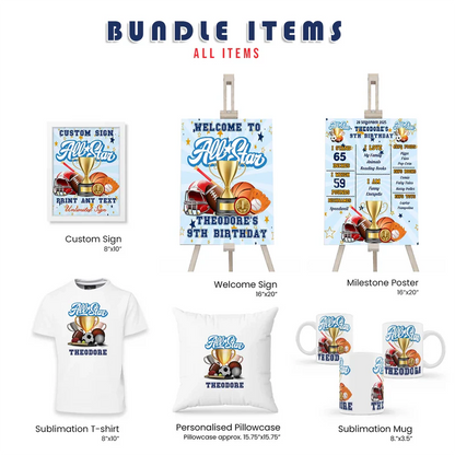 Buy All Star Sports Personalized Digital Party Pack Bundle