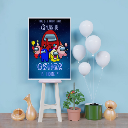 Among Us Birthday Decorations, Among Us Party Supplies, Among Us Themed, Among Us Digital Template, Editable Among Us Image SVG PNG