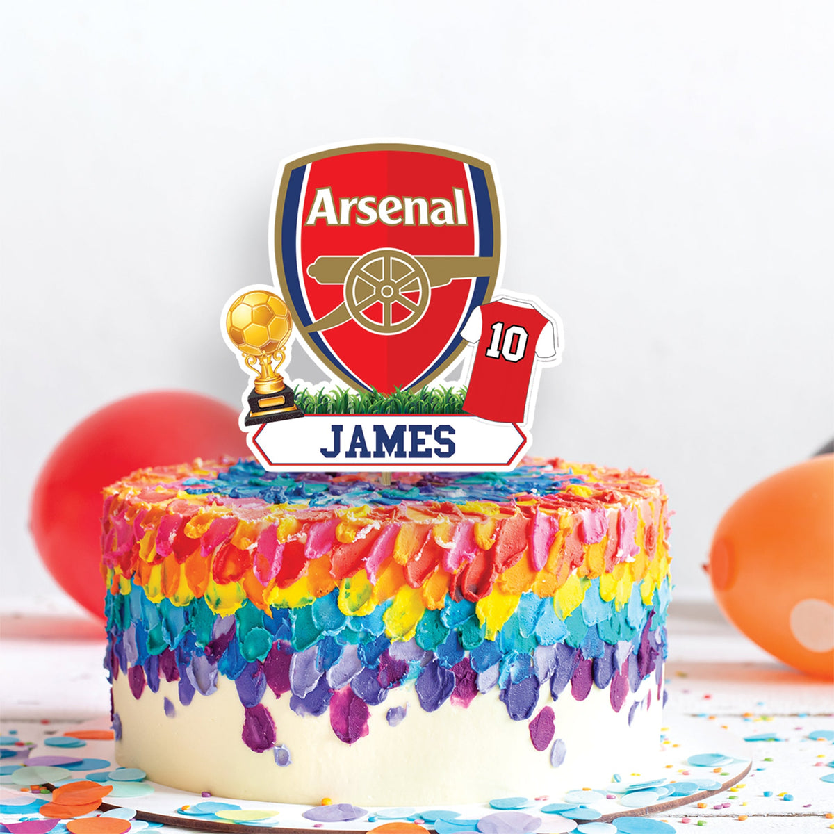 Arsenal Fc Ribbon Celebrate with Arsenal Personalized Cake Toppers - Perfect for Footbal ...