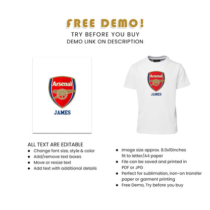 Arsenal Sublimation T-Shirt - Show Your Support in Style