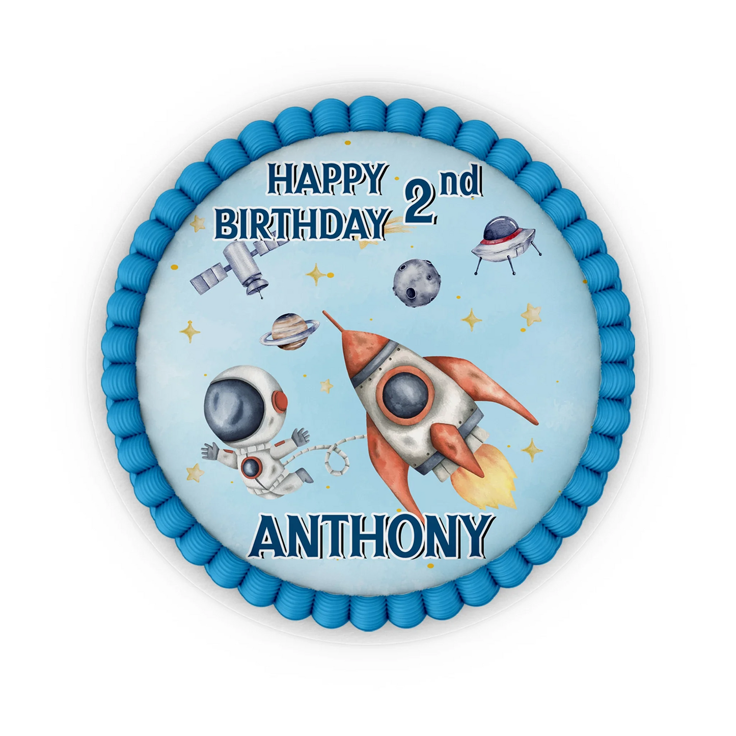 Astronaut Personalized Edible Icing Cake Images for custom cakes 