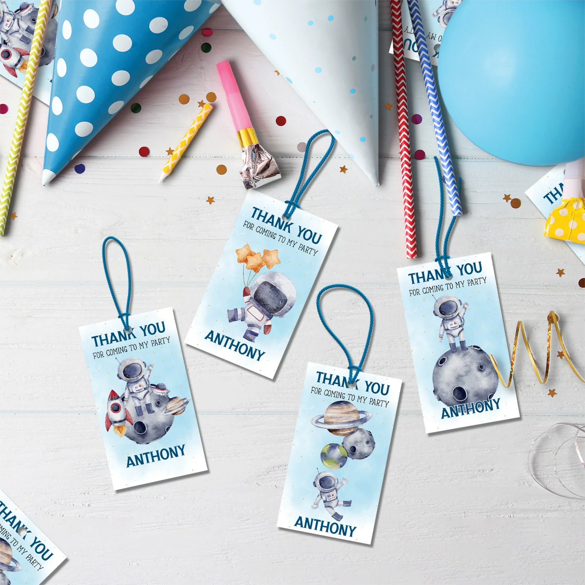 Astronaut Birthday Decorations, Outer Space Party Supplies, Space Themed, Astronaut Digital Template, Editable Astronaut Image SVG PNG