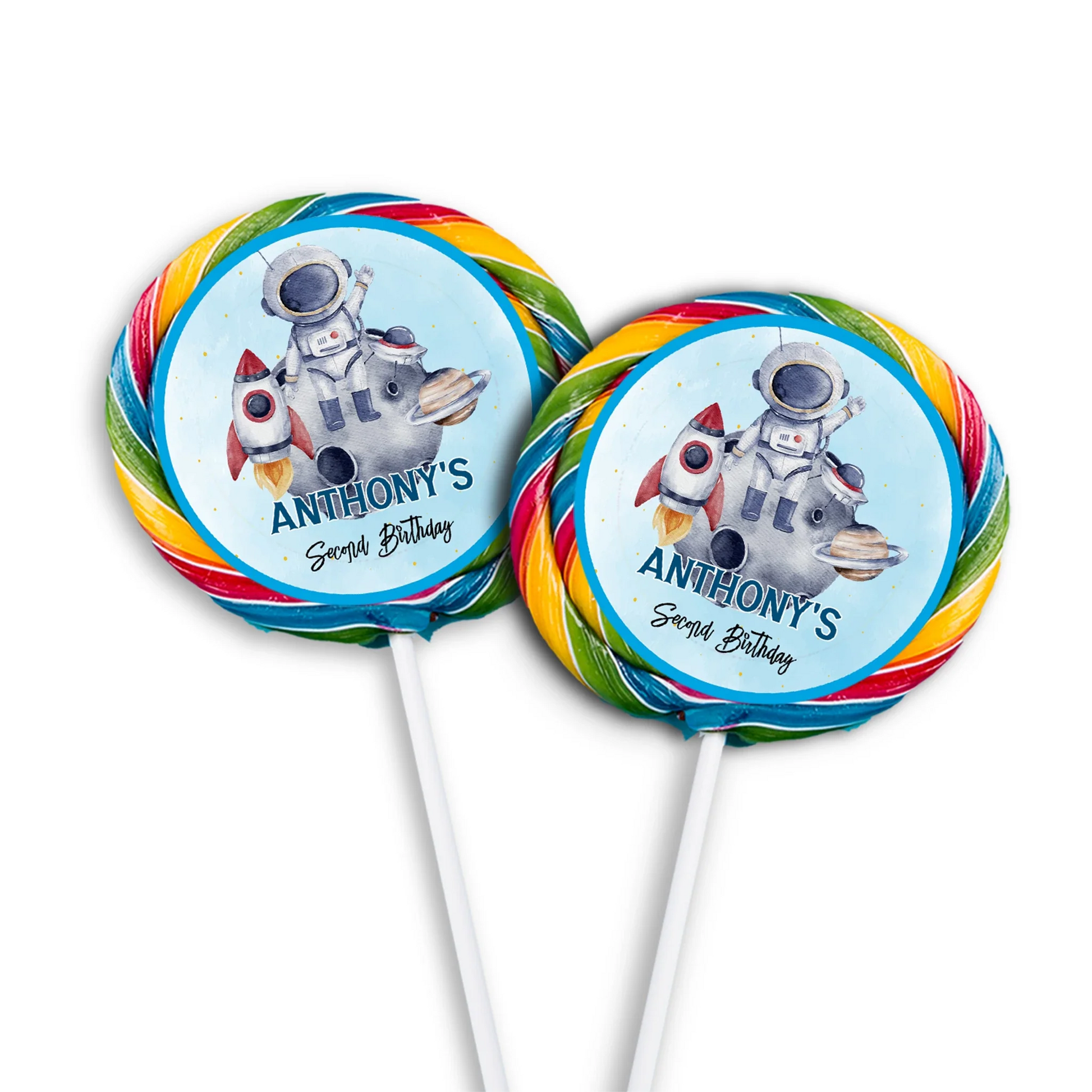 Astronaut Lollipop Label for colorful and fun party favors 