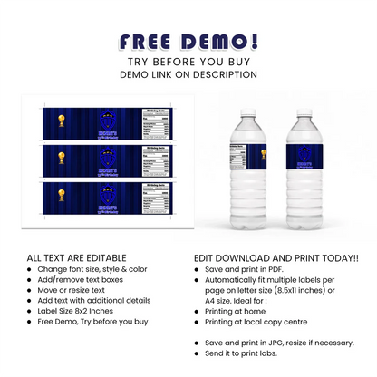 Auckland FC Water Bottle Label Personalized Soccer Party Decoration