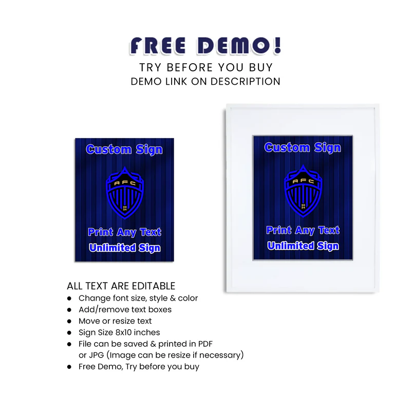Auckland FC Custom Party Sign Personalized Printable Decoration