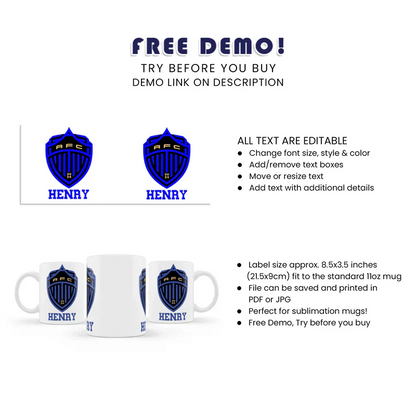 Auckland FC Sublimation Mug Personalized Soccer Gift or Party Favor