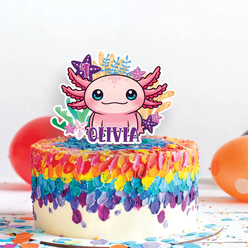 Axolotl Birthday Decorations, Axolotl birthday Party Supplies, Axolotl Themed, Axolotl Digital Template, Editable Axolotl Image SVG PNG