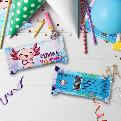 Axolotl Birthday Decorations, Axolotl birthday Party Supplies, Axolotl Themed, Axolotl Digital Template, Editable Axolotl Image SVG PNG