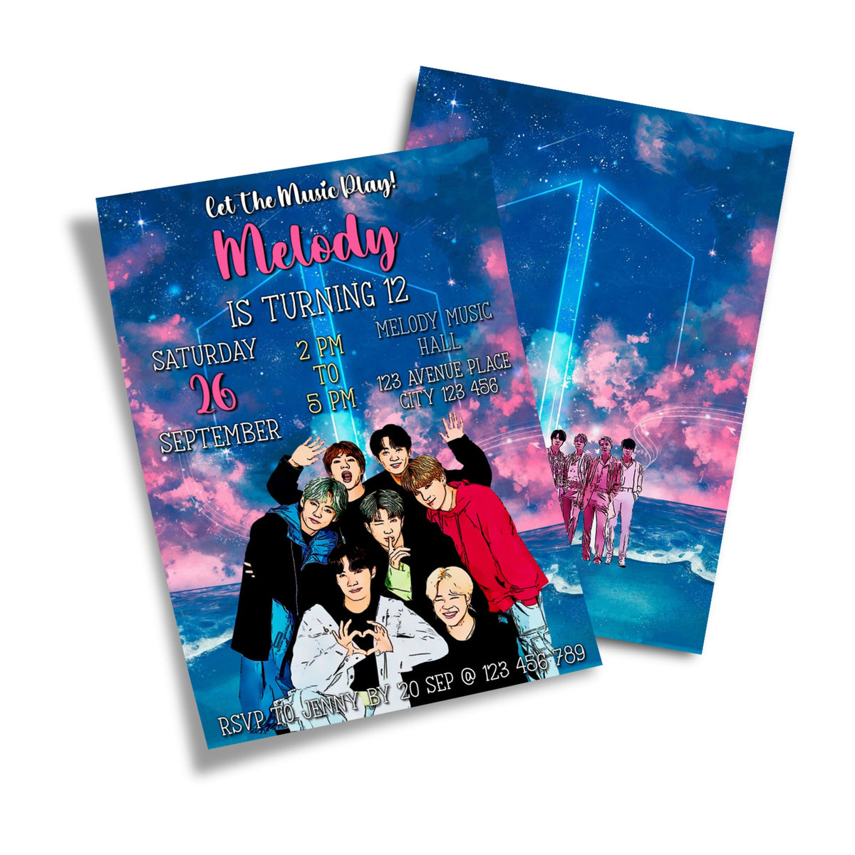 Bts Invitations Make Your Party Invitations Unique with BTS - Bangtan Boys Personalize ...